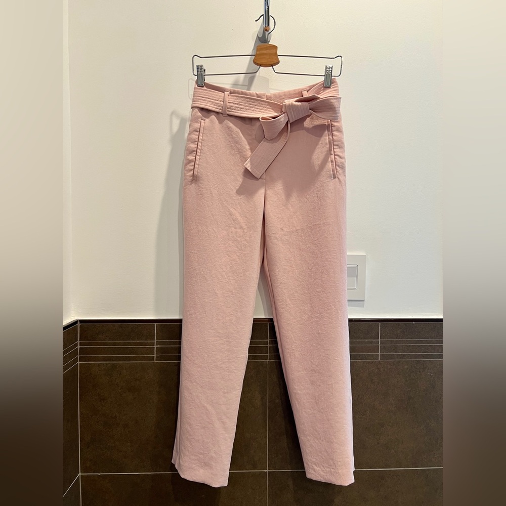 ARITZIA Wilfred Tie-Front Pant High-waisted belted crepe Color Pink Size 4